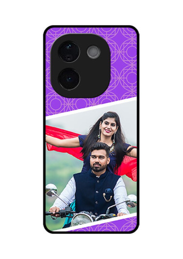 Vivo T3 Pro 5G Custom Glass Phone CaseViolet Color Pattern Design