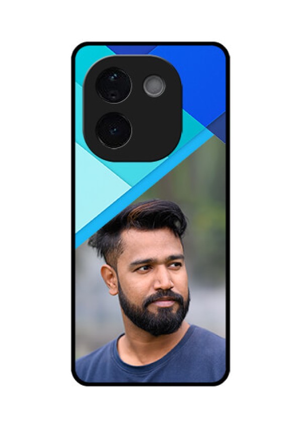 Vivo T3 Pro 5G Custom Glass Phone CaseBlue Pattern Design