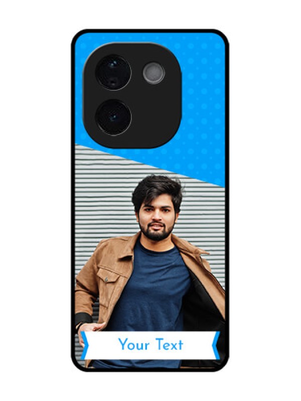 Custom Vivo T3 Pro 5G Custom Glass Phone CaseSimple Blue Color Design