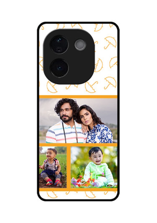 Vivo T3 Pro 5G Custom Glass Phone CaseYellow Pattern Design