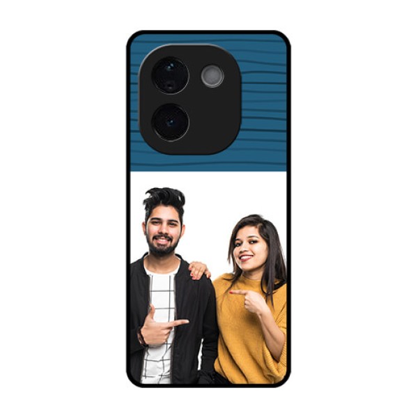 Vivo T3 Pro 5G Custom Glass Phone CaseBlue Pattern Cover Design Vivo T3 Pro 5G Custom Glass Phone CaseBlue Pattern Cover Design