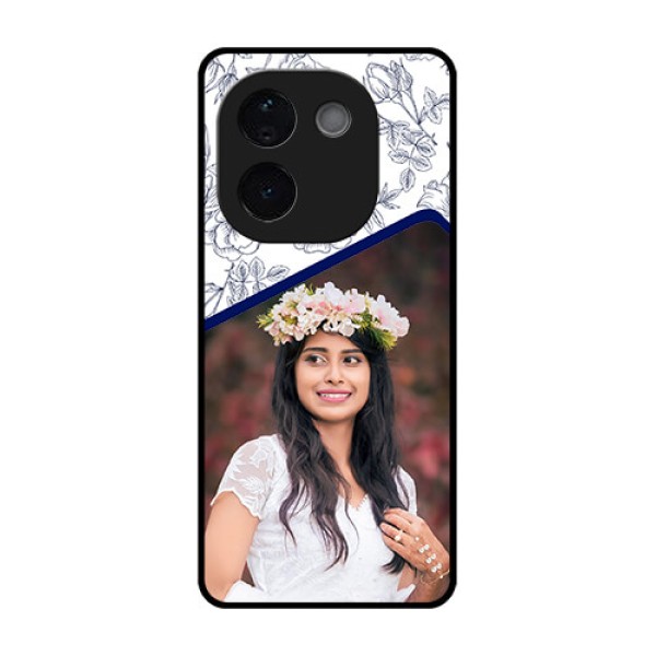 Vivo T3 Pro 5G Custom Glass Phone CaseClassy Floral Design