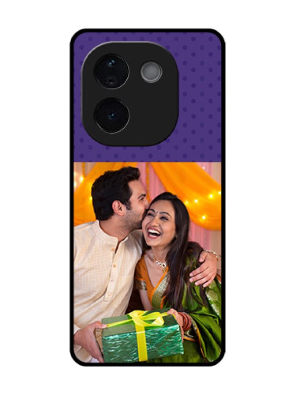 Custom Vivo T3 Pro 5G Custom Glass Phone CaseViolet Colored Pattern Design