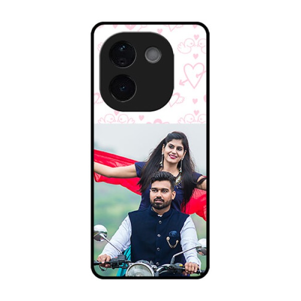 Vivo T3 Pro 5G Custom Glass Phone CasePink Flying Heart Design
