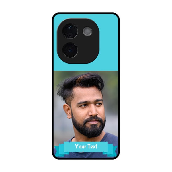 Vivo T3 Pro 5G Custom Glass Phone CaseBlue Color Design Vivo T3 Pro 5G Custom Glass Phone CaseBlue Color Design