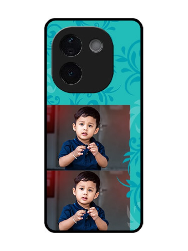 Custom Vivo T3 Pro 5G Custom Glass Phone CaseWith Photo And Green Floral Design