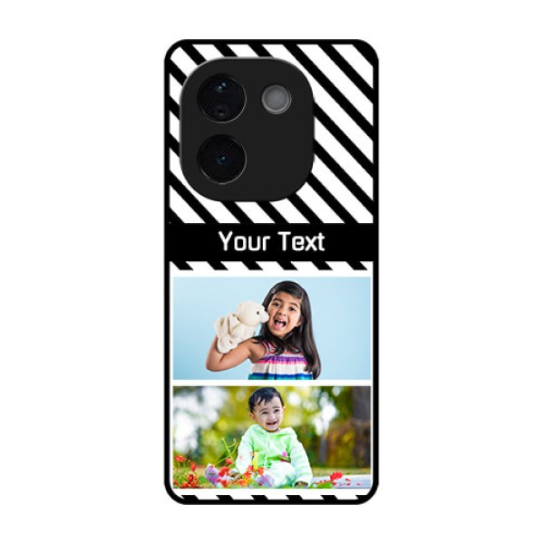 Vivo T3 Pro 5G Custom Glass Phone CaseBlack And White Stripes Design Vivo T3 Pro 5G Custom Glass Phone CaseBlack And White Stripes Design