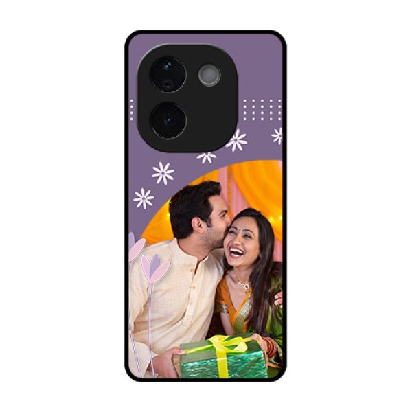 Vivo T3 Pro 5G Custom Glass Phone CaseLavender Flowers Design Vivo T3 Pro 5G Custom Glass Phone CaseLavender Flowers Design
