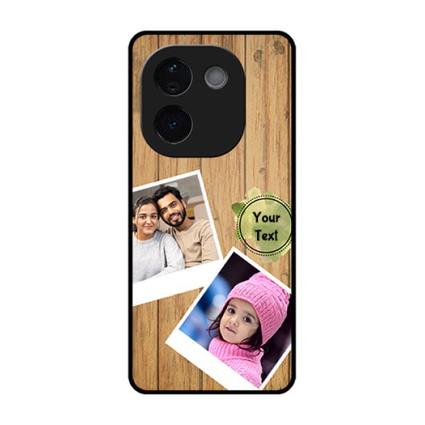 Vivo T3 Pro 5G Custom Glass Phone CaseWooden Texture Design