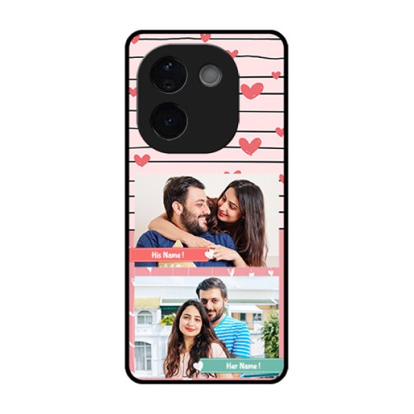 Vivo T3 Pro 5G Custom Glass Phone CasePhoto With Heart Design