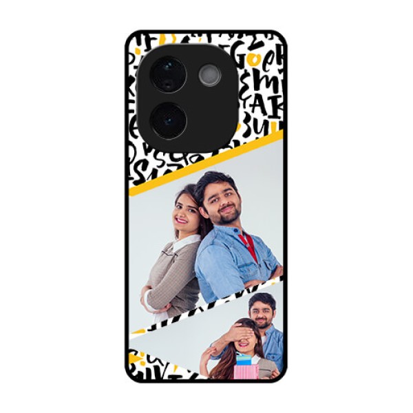 Vivo T3 Pro 5G Custom Glass Phone CaseLetters Pattern Design Vivo T3 Pro 5G Custom Glass Phone CaseLetters Pattern Design