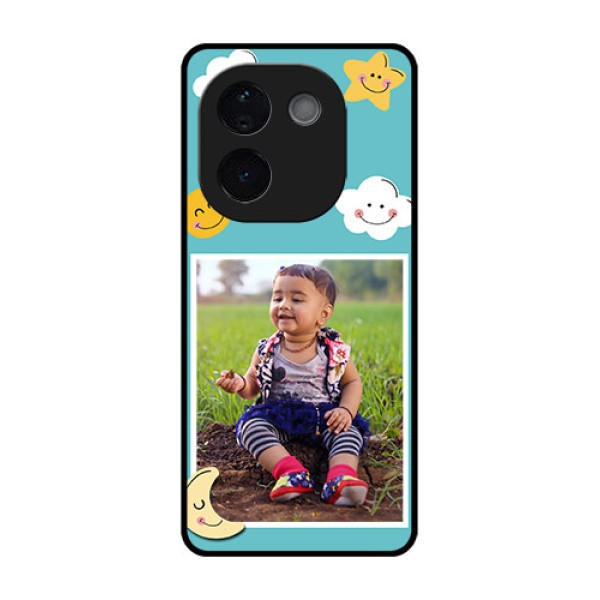 Vivo T3 Pro 5G Custom Glass Phone CaseSmiley Kids Stars Design Vivo T3 Pro 5G Custom Glass Phone CaseSmiley Kids Stars Design