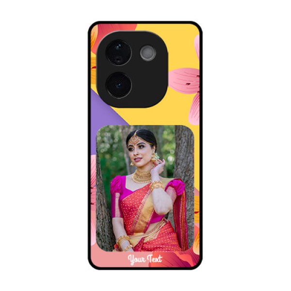 Vivo T3 Pro 5G Custom Glass Phone Case3 Image With Vintage Floral Design