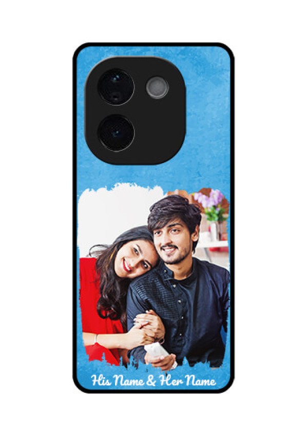 Vivo T3 Pro 5G Custom Glass Phone Case - Blue Color Vintage Design