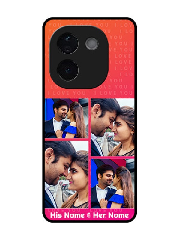 Custom Vivo T3 Pro 5G Custom Glass Phone CaseI Love You Pink Design