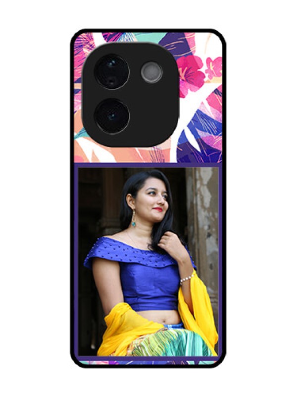 Custom Vivo T3 Pro 5G Custom Glass Phone CaseAbstract Floral Design