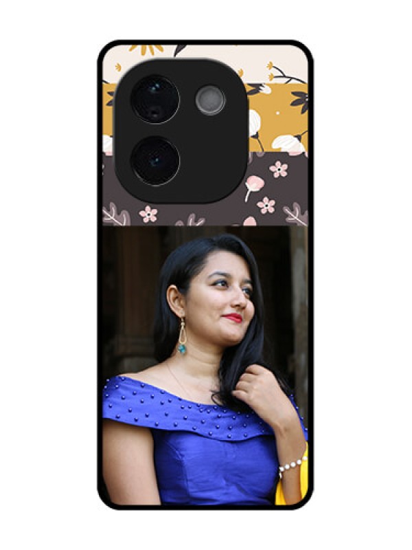 Custom Vivo T3 Pro 5G Custom Glass Phone CaseStylish Floral Design