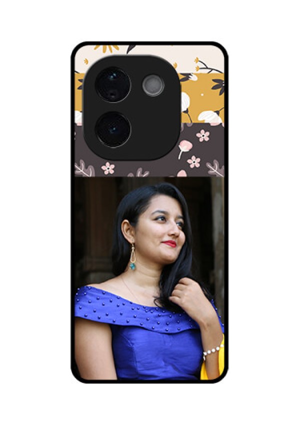 Vivo T3 Pro 5G Custom Glass Phone CaseStylish Floral Design