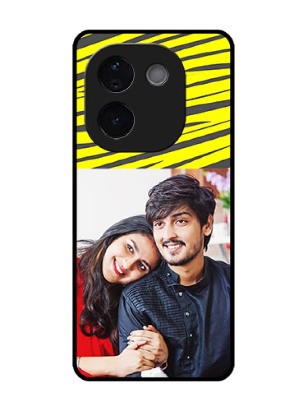 Custom Vivo T3 Pro 5G Custom Glass Phone CaseYellow Abstract Design