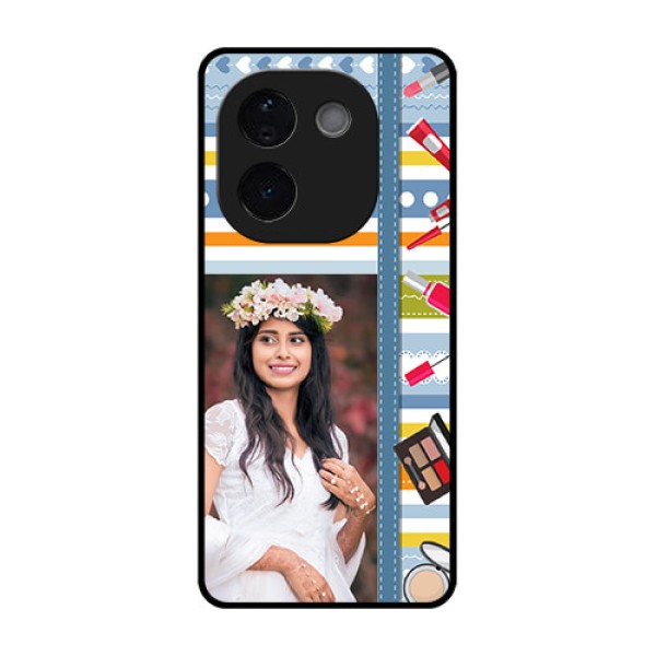 Vivo T3 Pro 5G Custom Glass Phone CaseMakeup Icons Design Vivo T3 Pro 5G Custom Glass Phone CaseMakeup Icons Design