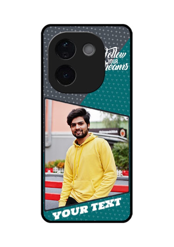 Vivo T3 Pro 5G Custom Glass Phone CaseBackground Pattern Design With Quote