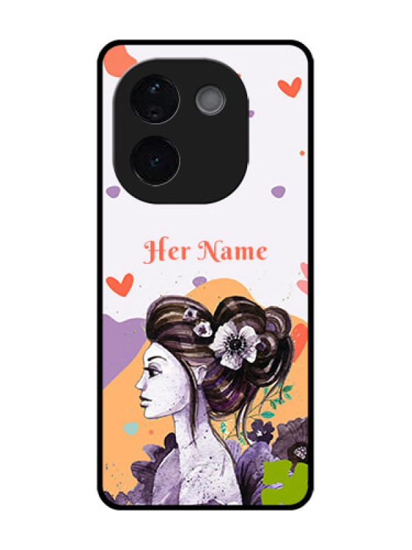 Custom Vivo T3 Pro 5G Custom Glass Phone CaseWoman And Nature Design