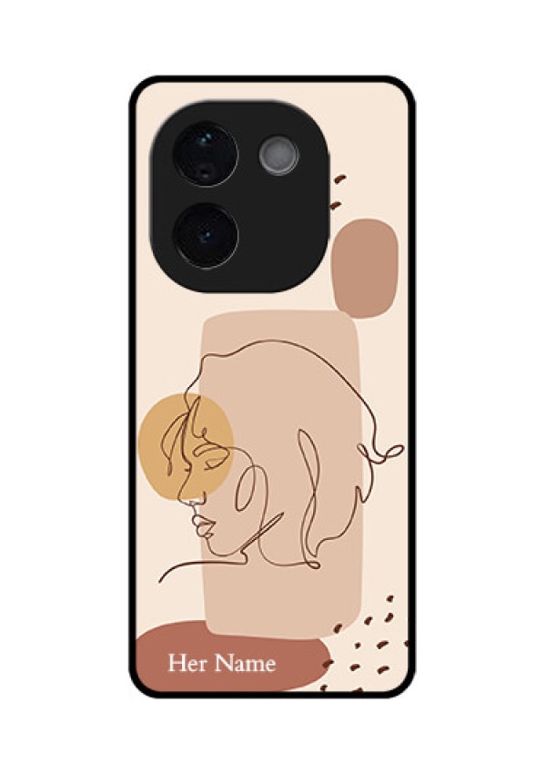 Vivo T3 Pro 5G Custom Glass Phone CaseCalm Woman Line Art Design