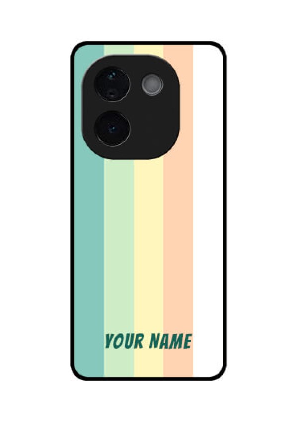 Vivo T3 Pro 5G Custom Glass Phone CaseMulti - Colour Stripes Design
