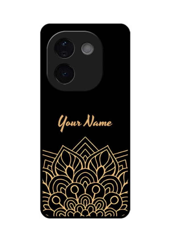 Vivo T3 Pro 5G Custom Glass Phone CaseGolden Mandala Design