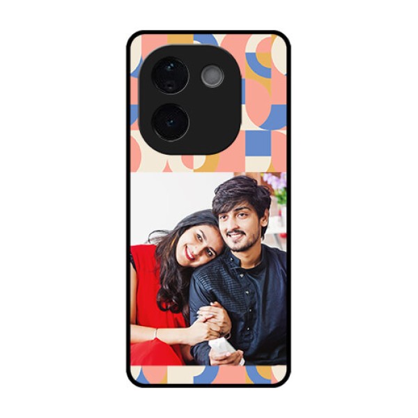 Vivo T3 Pro 5G Custom Glass Phone CaseSemi - Circle Maze Pattern Design