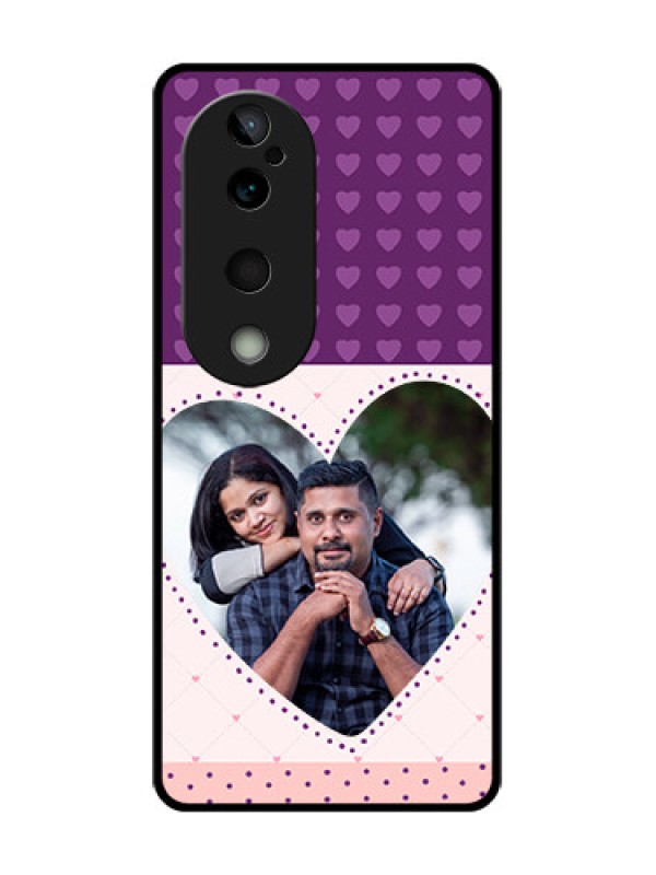 Custom Vivo T3 Ultra Custom Glass Phone CaseViolet Love Dots Design