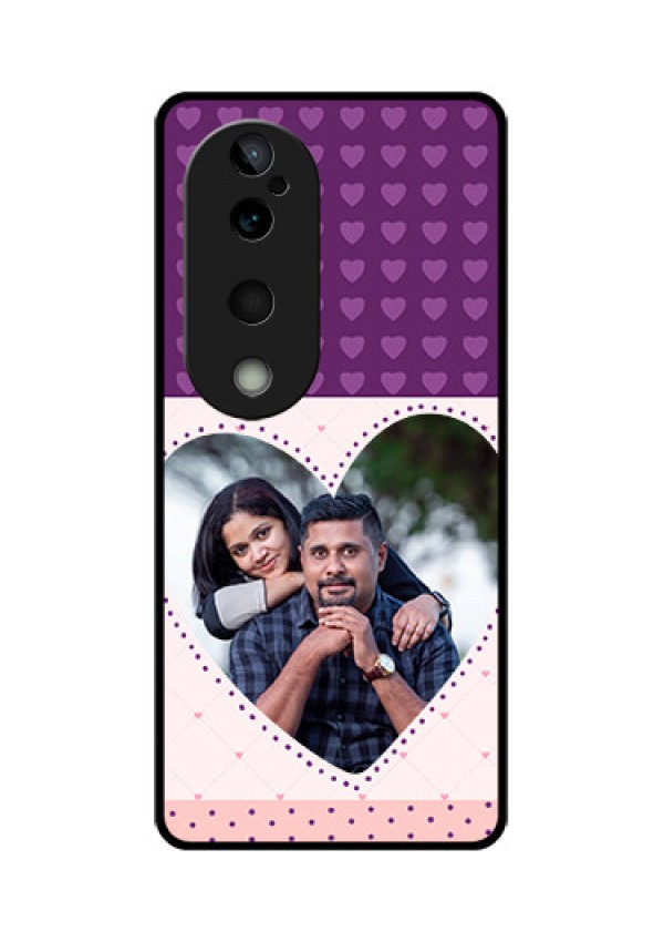 Vivo T3 Ultra Custom Glass Phone CaseViolet Love Dots Design