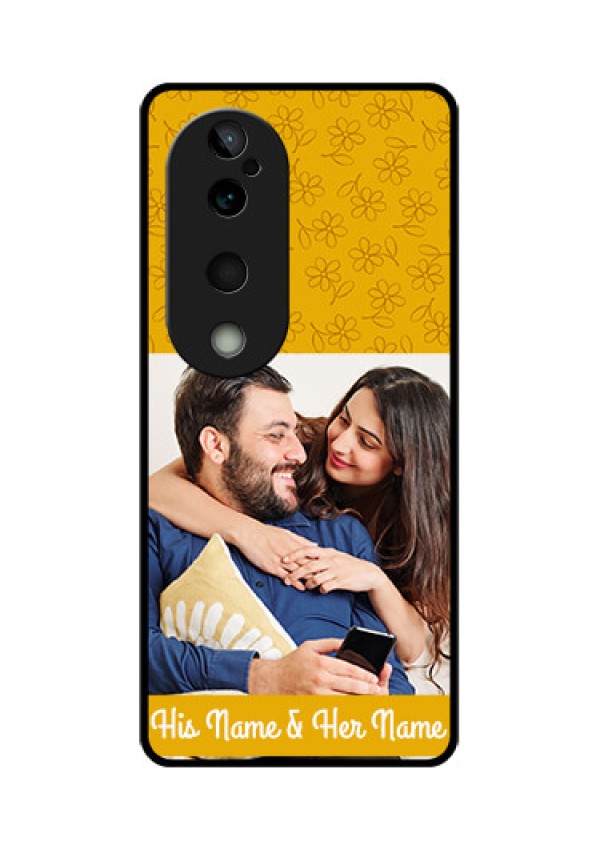 Vivo T3 Ultra Custom Glass Phone CaseYellow Floral Design