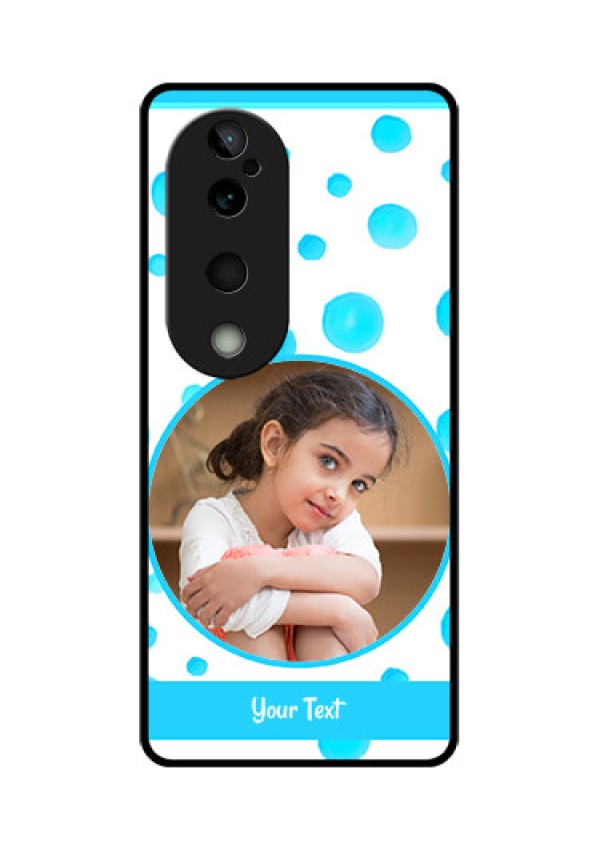 Vivo T3 Ultra Custom Glass Phone CaseBlue Bubbles Pattern Design