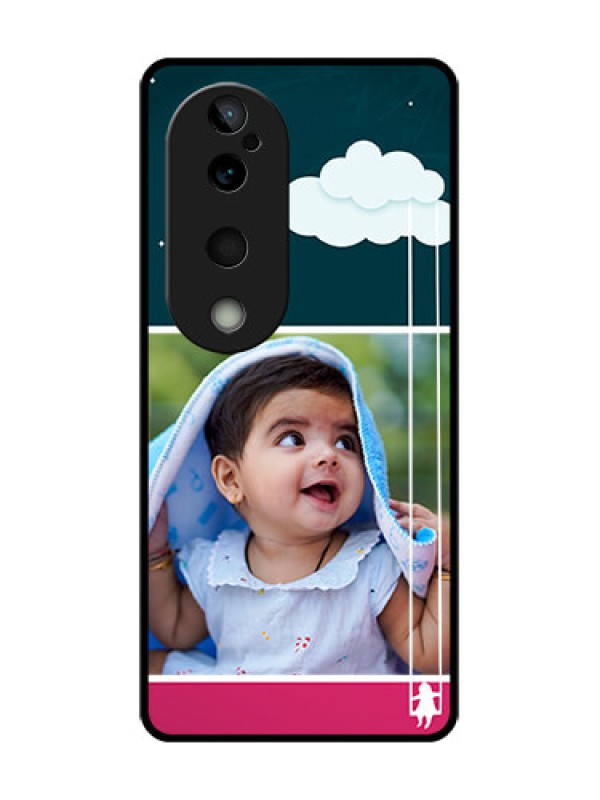 Custom Vivo T3 Ultra Custom Glass Phone CaseCute Girl With Cloud Design