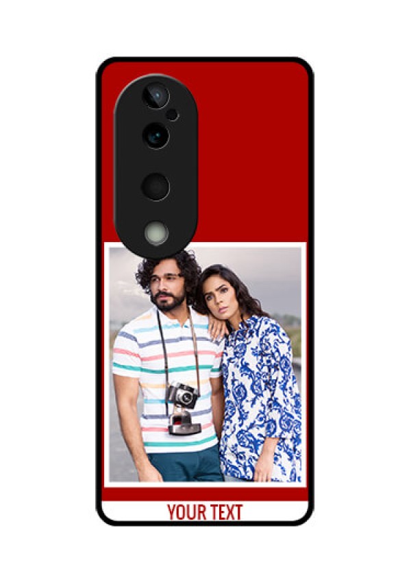 Vivo T3 Ultra Custom Glass Phone CaseRed Color Design