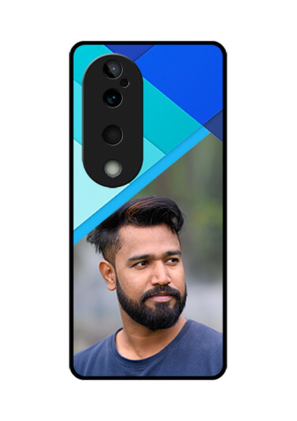 Vivo T3 Ultra Custom Glass Phone CaseBlue Pattern Design