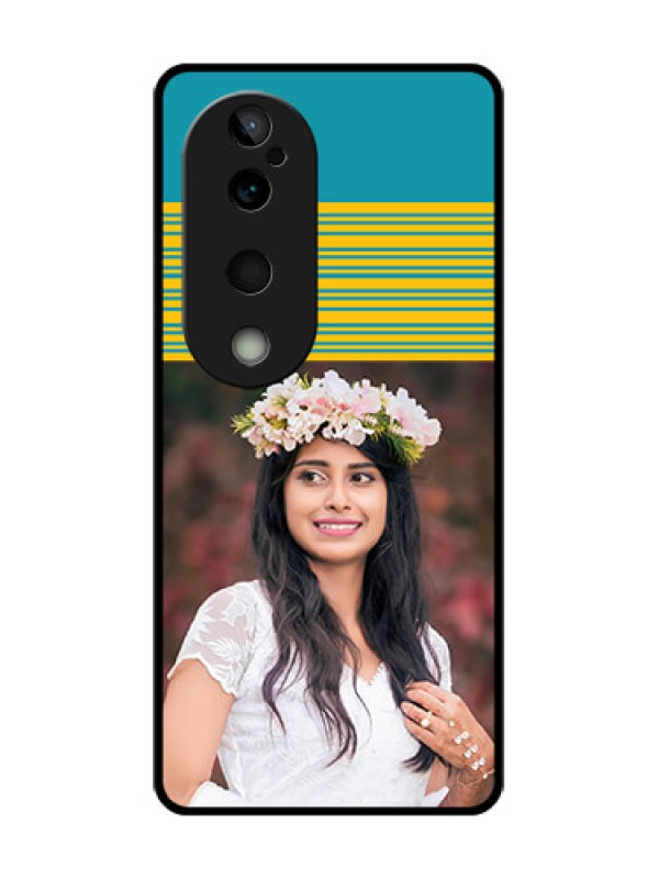 Custom Vivo T3 Ultra Custom Glass Phone CaseYellow and Blue Design