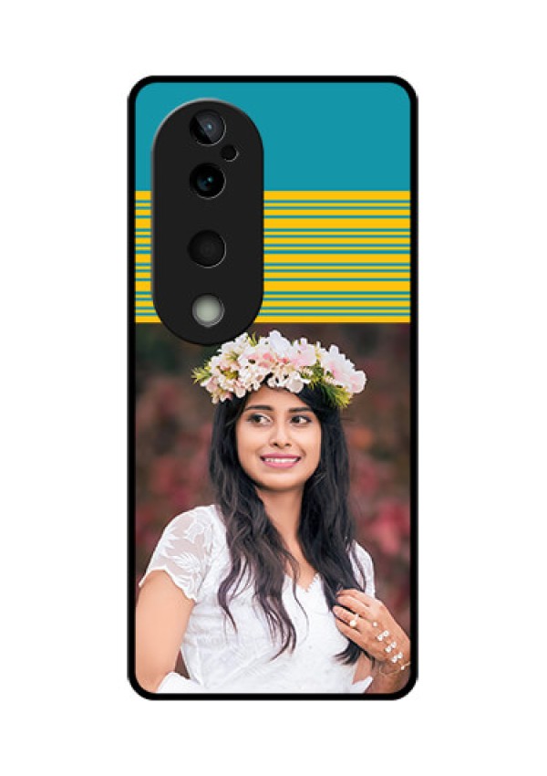 Vivo T3 Ultra Custom Glass Phone CaseYellow and Blue Design