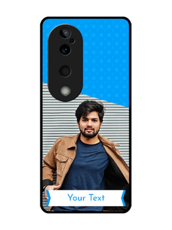 Custom Vivo T3 Ultra Custom Glass Phone CaseSimple Blue Color Design