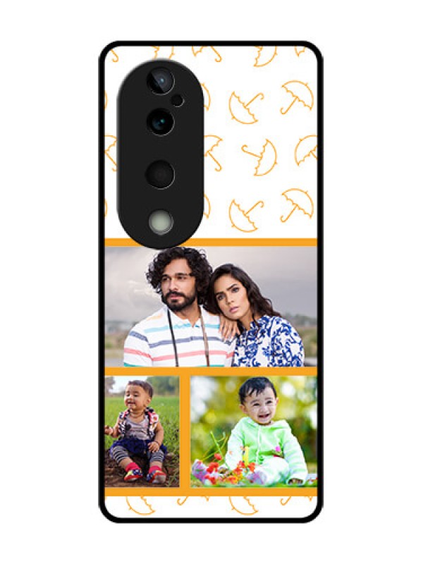 Custom Vivo T3 Ultra Custom Glass Phone CaseYellow Pattern Design