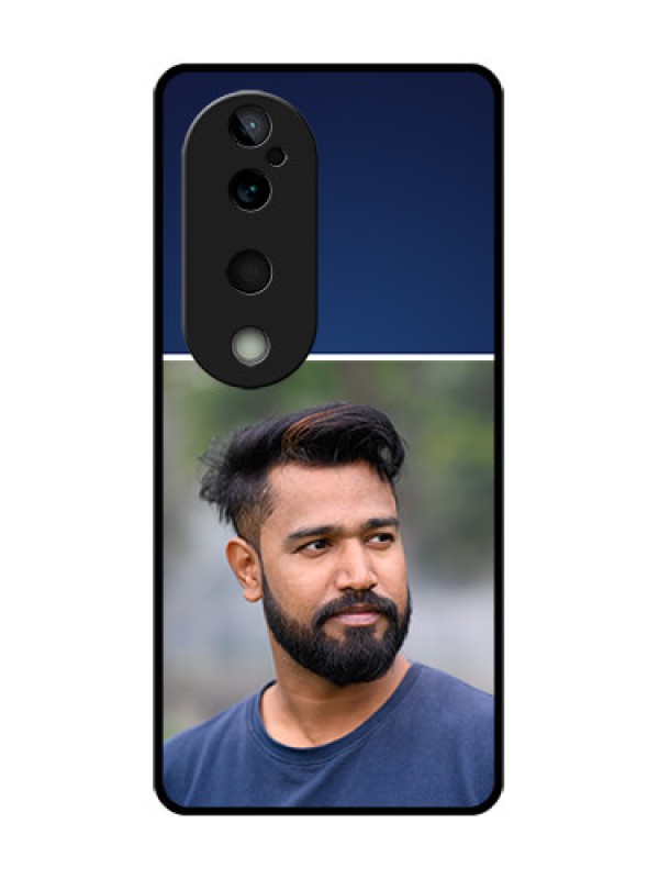 Custom Vivo T3 Ultra Custom Glass Phone CaseSimple Royal Blue Design