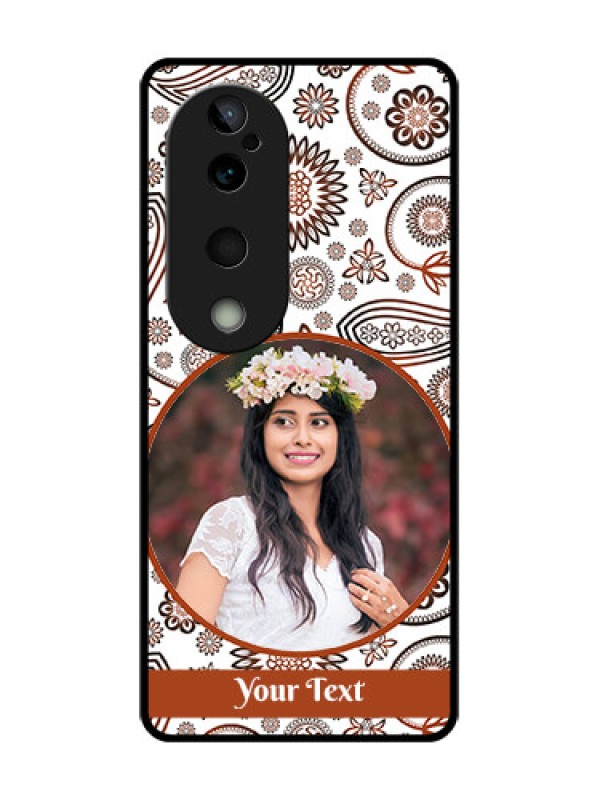 Custom Vivo T3 Ultra Custom Glass Phone CaseAbstract Flower Design