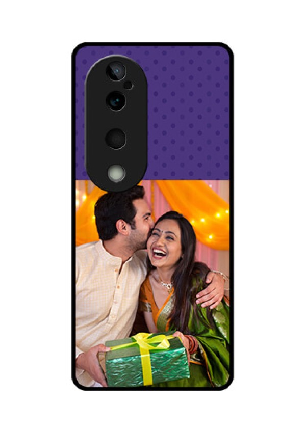 Vivo T3 Ultra Custom Glass Phone CaseViolet Colored Pattern Design