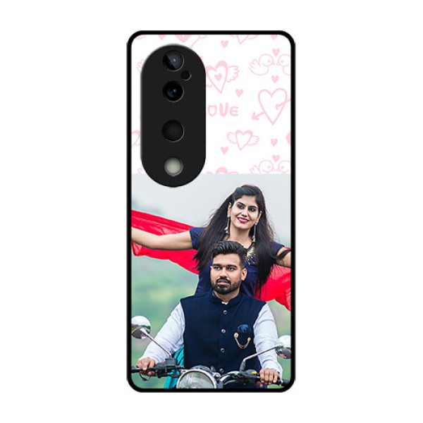 Vivo T3 Ultra Custom Glass Phone CasePink Flying Heart Design