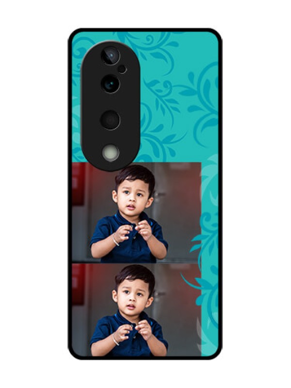 Custom Vivo T3 Ultra Custom Glass Phone CaseWith Photo And Green Floral Design