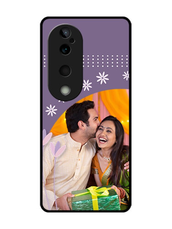 Custom Vivo T3 Ultra Custom Glass Phone CaseLavender Flowers Design