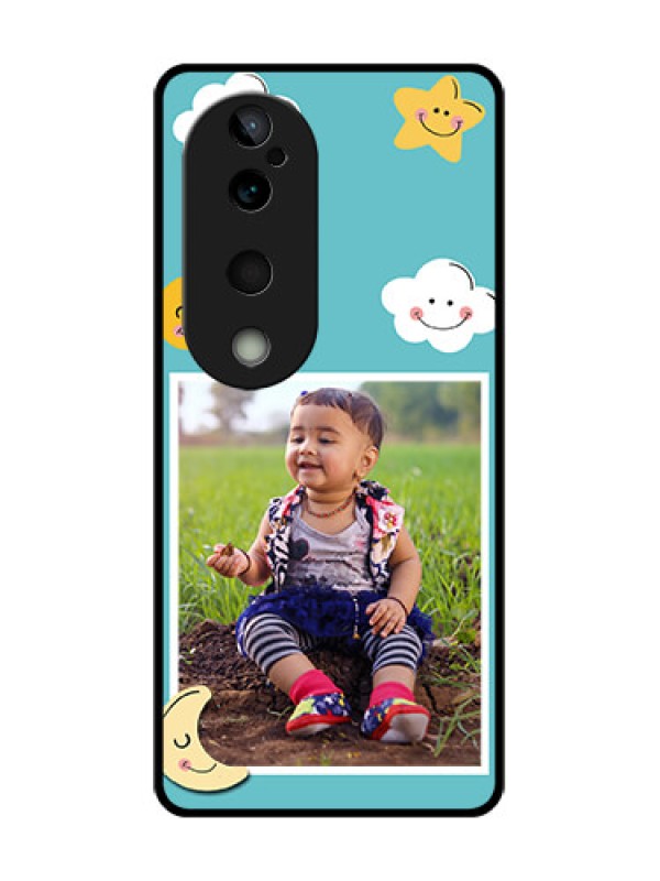 Custom Vivo T3 Ultra Custom Glass Phone CaseSmiley Kids Stars Design