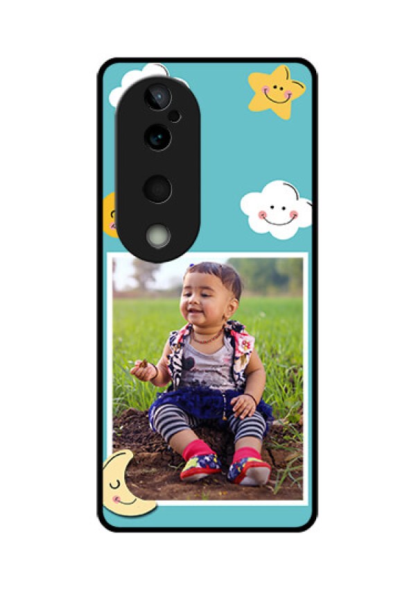 Vivo T3 Ultra Custom Glass Phone CaseSmiley Kids Stars Design