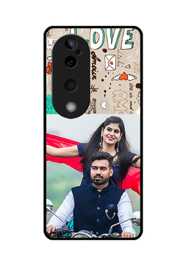 Vivo T3 Ultra Custom Glass Phone CaseLove Doodle Pattern